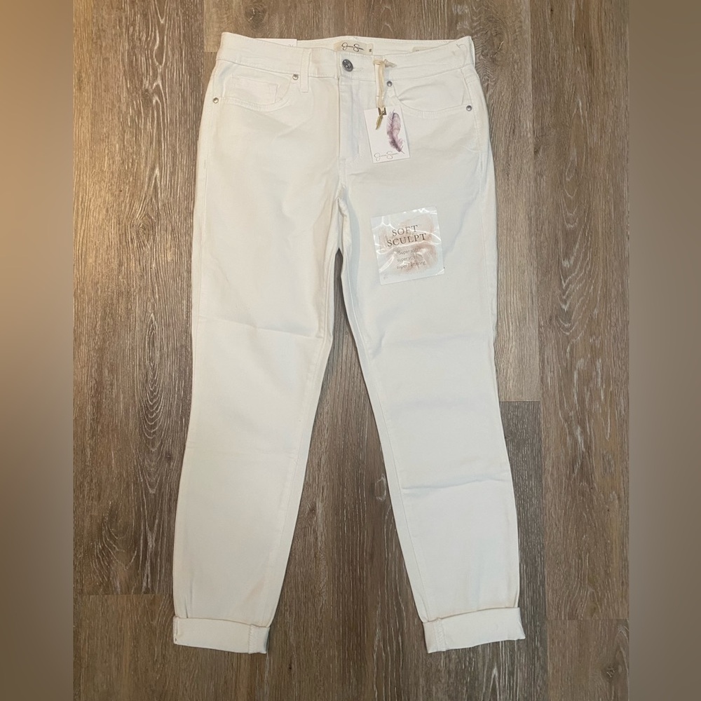 NWT Jessica Simpson adored high rise white ankle Jeans